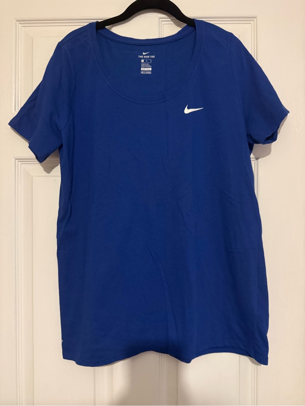 Nike Blue Short Sleeve Tee with White Swoosh